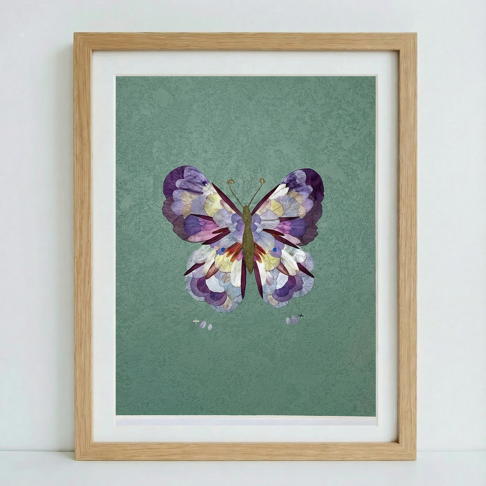 Real Flower Petals Artwork - Butterfly