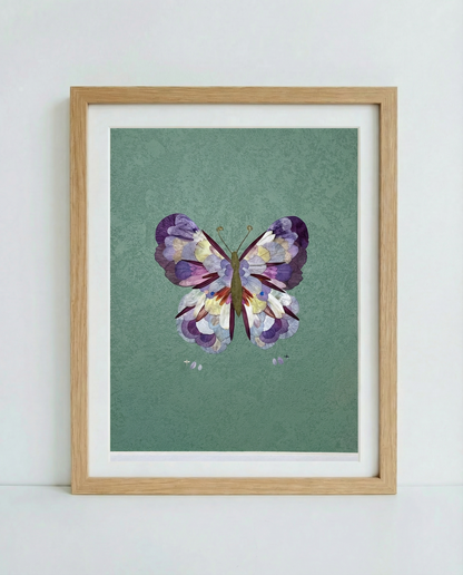 Real Flower Petals Artwork - Butterfly