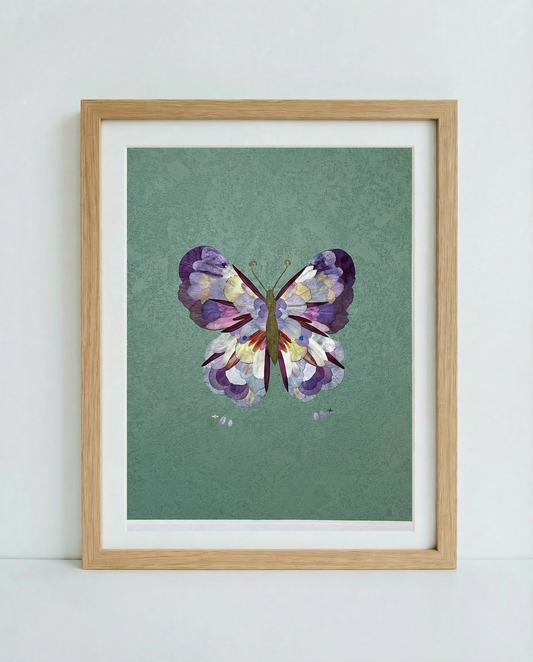 Real Flower Petals Artwork - Butterfly