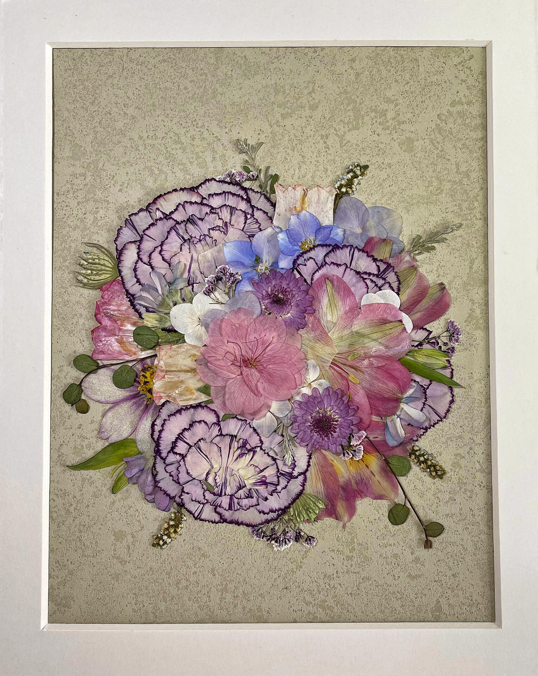 details of carnation petals formed pressed flower frame art