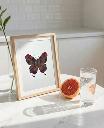 Real Flower Petals Artwork - Butterfly