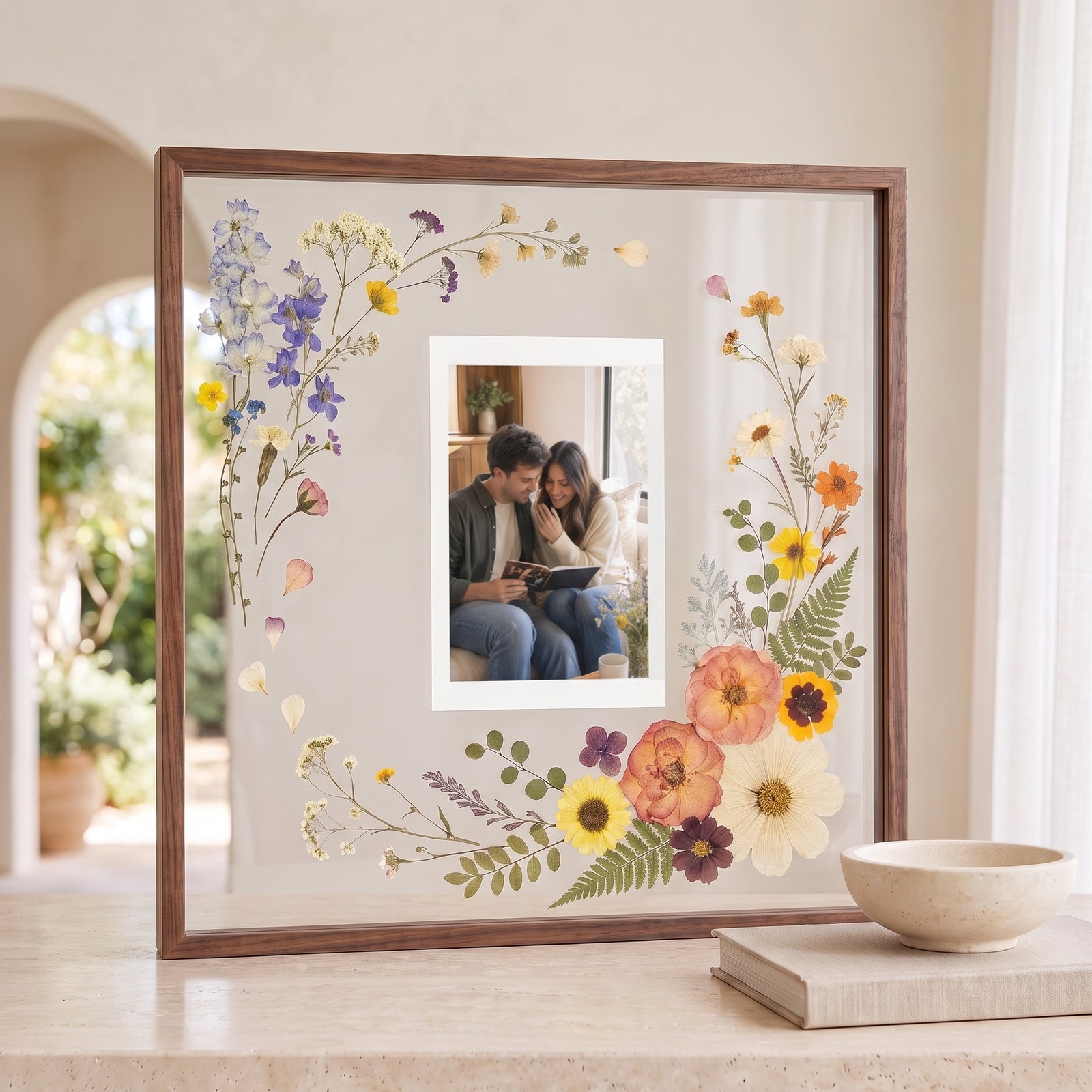 Floral Memory Photo Frame