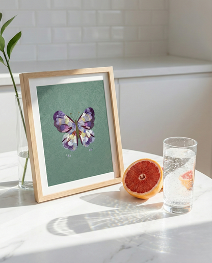 Real Flower Petals Artwork - Butterfly