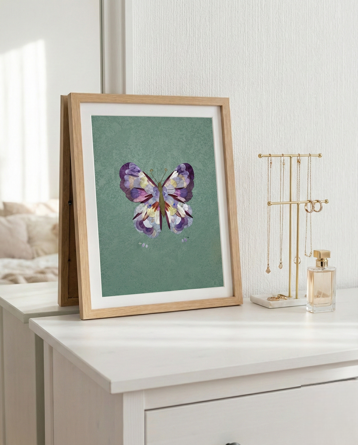 Real Flower Petals Artwork - Butterfly