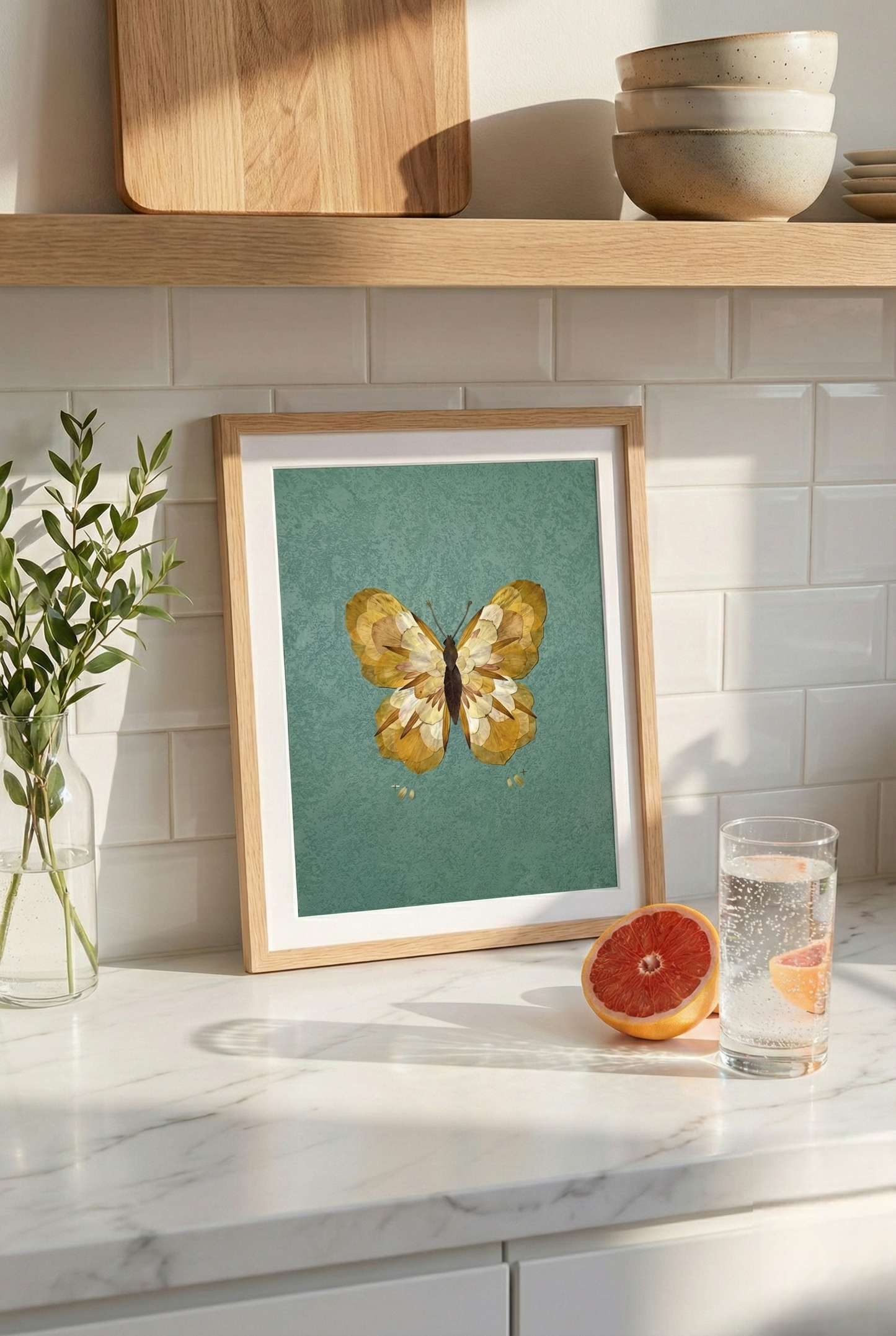 Real Flower Petals Artwork - Butterfly