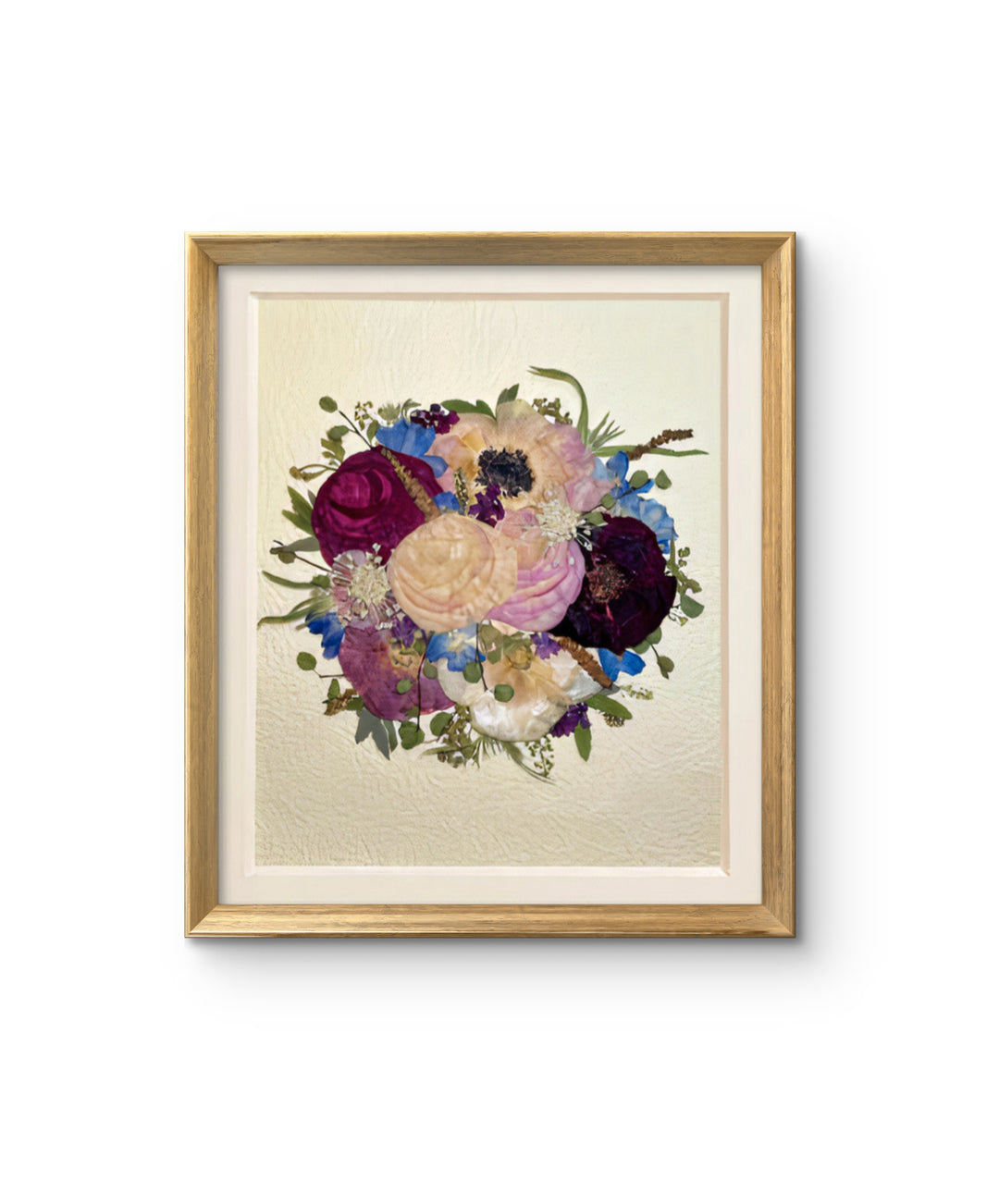rose petals formed pressed flower frame art