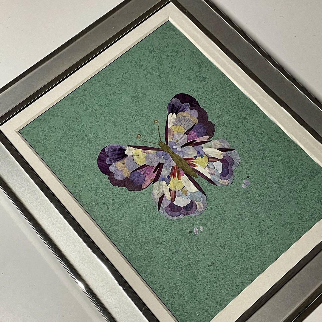 Real Flower Petals Artwork - Butterfly