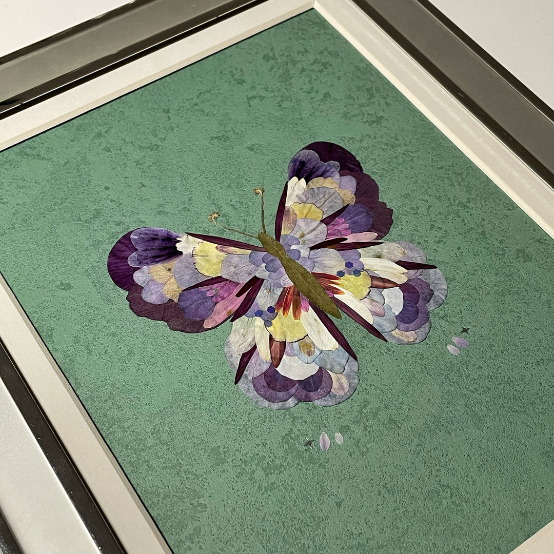 Real Flower Petals Artwork - Butterfly