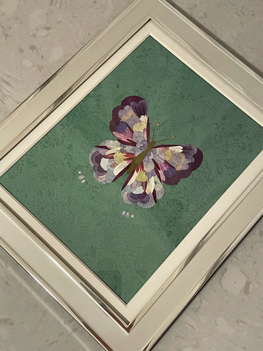 Real Flower Petals Artwork - Butterfly